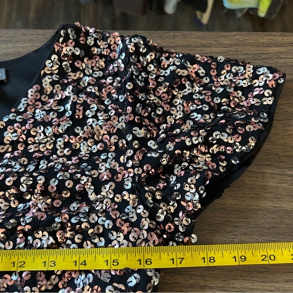 Vince Camuto Sparkling Black and Pink Mini Dress - Picture 12 of 15